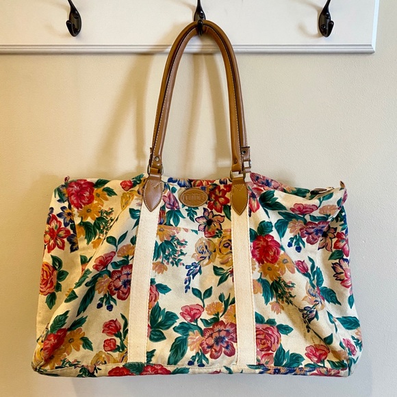 vintage floral duffle bag